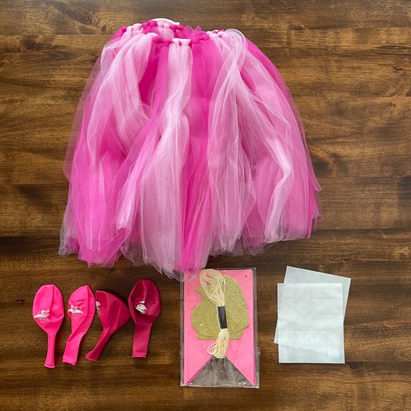 1st Birthday Highchair Pink Tutu Decorations Banner Flamingo Balloons -‎ New - Picture 1 of 7
